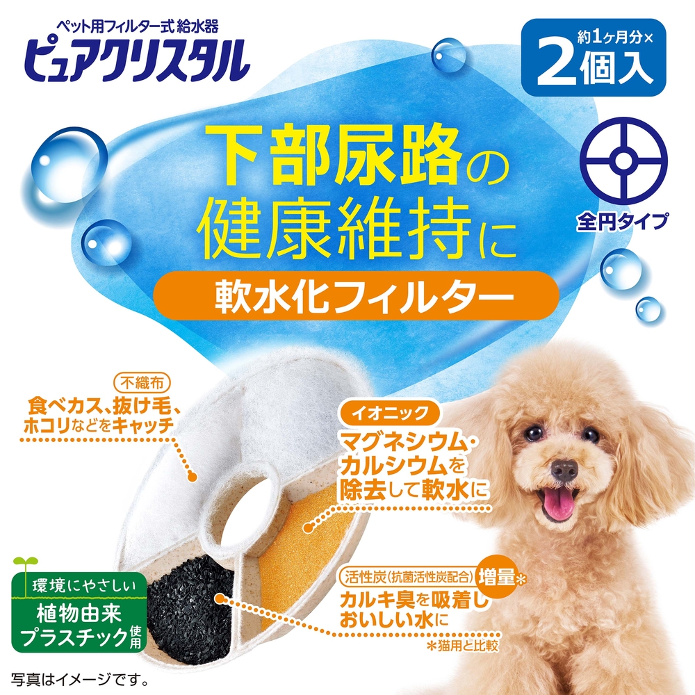 ピュアクリスタル 軟水化フィルター 全円 犬用 2個入の画像-2