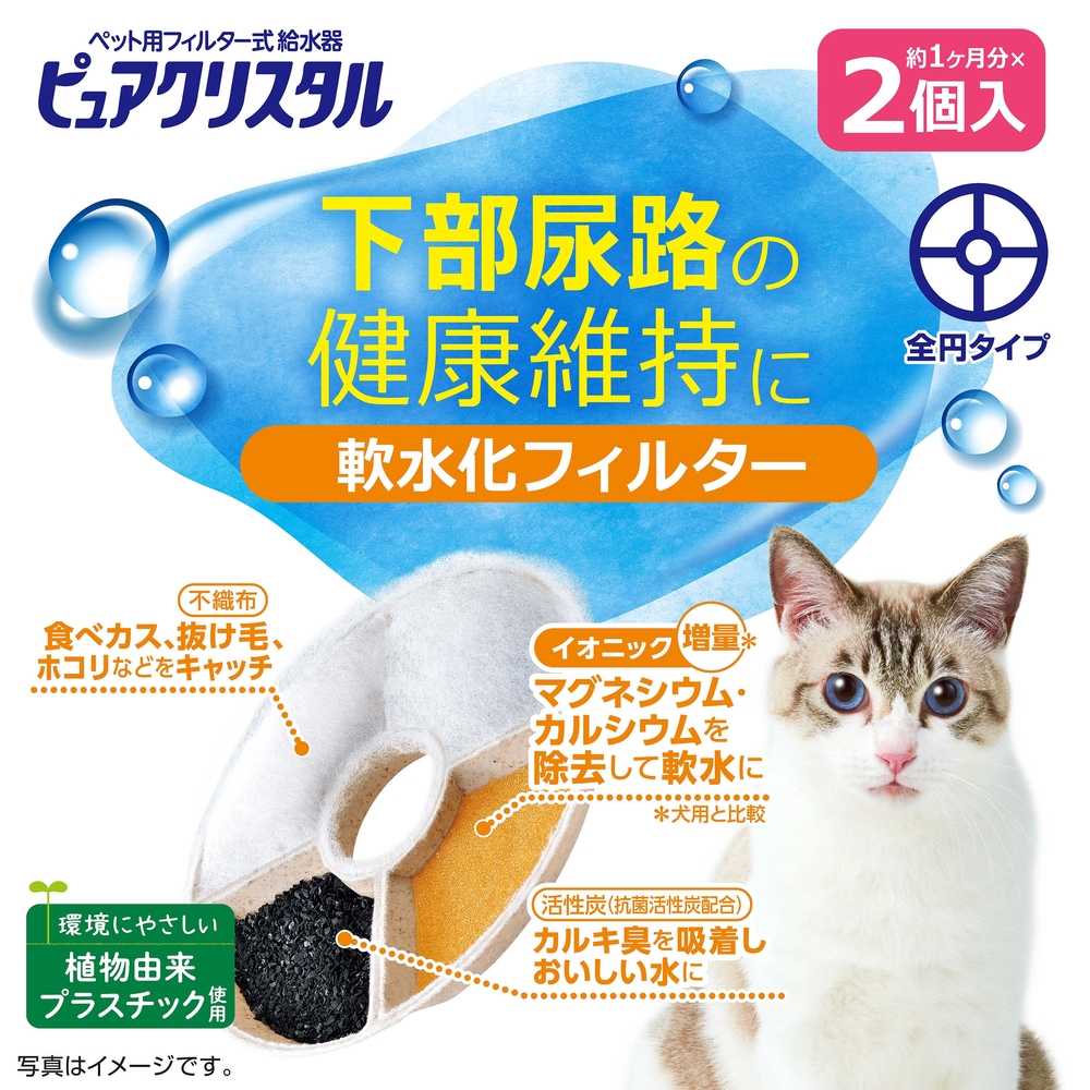 ピュアクリスタル 軟水化フィルター 全円 猫用 2個入の画像-2