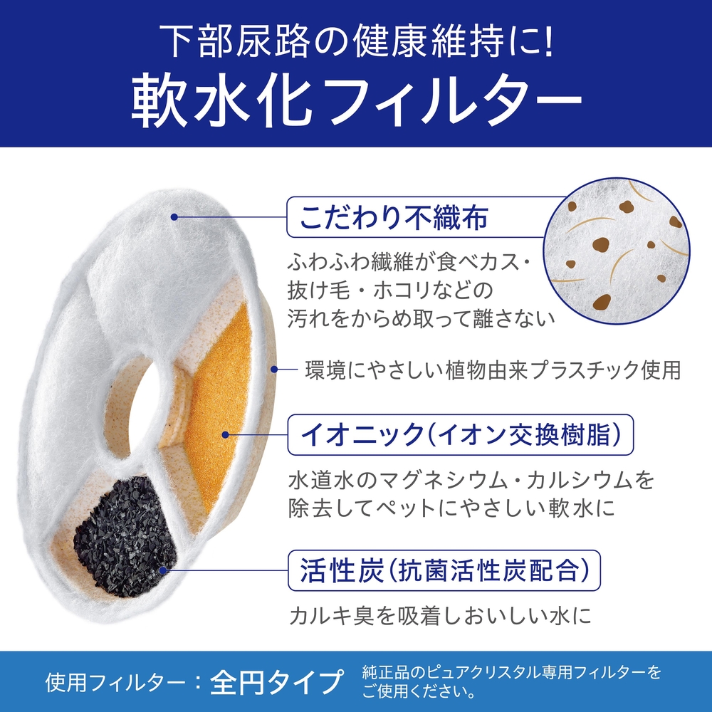 ピュアクリスタル ウェル 1.5L 猫用 ホワイト | ジェックス株式会社