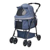 わんわんカート多頭用DXplus-N デニム柄×グレーの画像