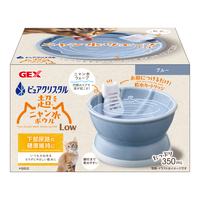 ピュアクリスタル 超ニャン水ボウルLow ブルーの画像